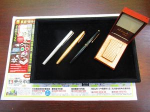 買取専門 東京市場 天文館御着屋交番前店 文具 金無垢 万年筆 買取しました。