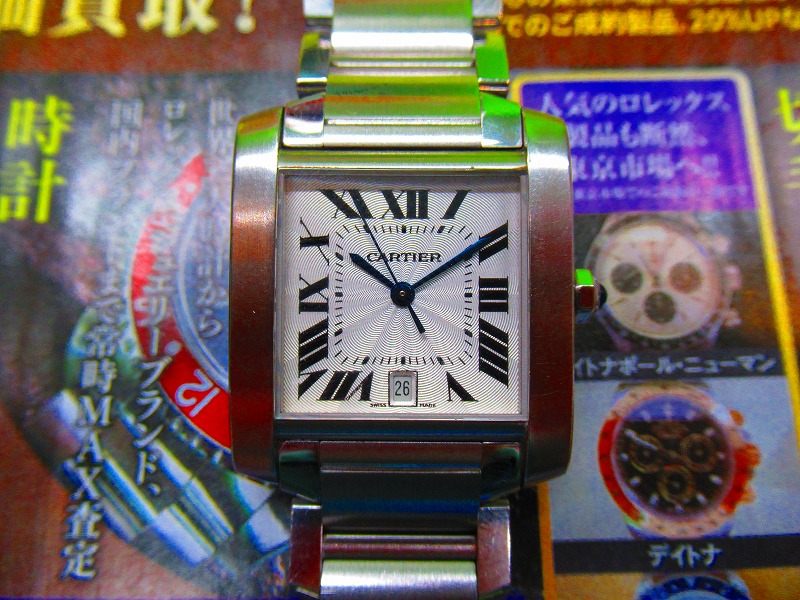買取専門東京市場 天文館 御着屋交番前店 時計 カルティエ タンクフランセーズ 買取しました。