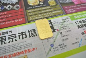 前橋市内 買取専門 東京市場 17号前橋元総社南小前店 K24 純金 インゴット 買取しました。