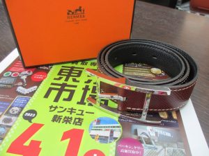 買取専門 東京市場 サンキュー新栄店 ブランド エルメス ベルト 買取しました。