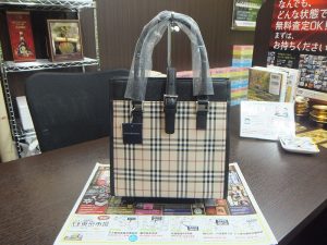 姶良市 買取専門 東京市場 姶良国道10号店 ブランド バーバリー バッグ 買取しました。