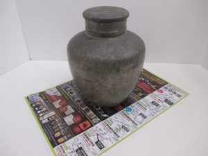 買取専門 東京市場 サンキュー新栄店 骨董品 山崎製 錫器 茶壷 買取しました。