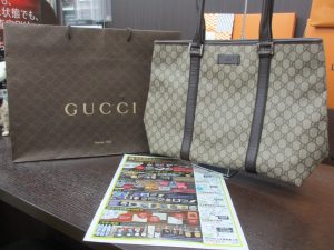 鹿児島市内 買取専門 東京市場 鹿児島中央店 ブランド グッチ トートバッグ 買取しました。