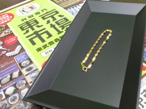 春日部市内！ 買取専門 東京市場 東武豊春駅西口店 K24 貴金属 ブレスレット 買取しました。