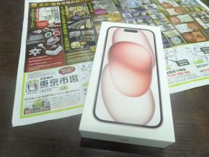 鹿児島市 東京市場 天文館 地蔵角交番前店 アップル スマホ iPhone15 買取しました。