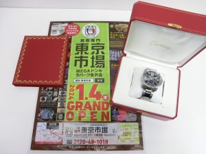 金沢市内 買取専門 東京市場 メガドンキラパーク金沢店 ブランド カルティエ カリブル 腕時計 買取しました。