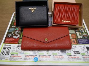 買取専門 東京市場 サンキュー新栄店 ブランド ルイヴィトン プラダ 財布 買取しました。