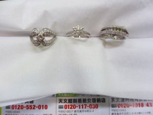 買取専門東京市場 中町 照国通り 天文館 御着屋交番前店 貴金属 宝石 ダイヤモンド デザイン リング 買取しました。