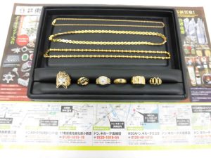 前橋市内 買取専門 東京市場 17号前橋元総社南小前店 貴金属 金 ネックレス リング 買取しました。