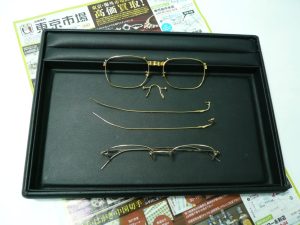 鹿児島市内 買取専門 東京市場 鹿児島中央店 貴金属 金 K18 K14WG 眼鏡 メガネ 買取しました。