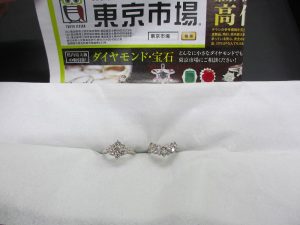 買取専門東京市場 中町 照国通り 天文館 御着屋交番前店 貴金属 宝石 プラチナ ダイヤモンド リング 買取しました。