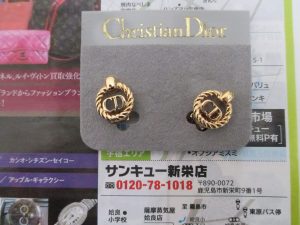 鹿児島市 買取専門 東京市場 サンキュー新栄店 ブランドクリスチャンディオール イヤリング 買取しました。