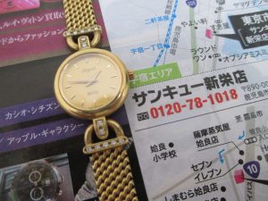 鹿児島市 買取専門 東京市場 サンキュー新栄店 ブランド エイチアンドコー H＆Co 金無垢時計 買取しました。