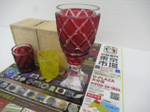 大分市 買取専門 東京市場 Dプラザ大分店 伝統工芸品 薩摩切子 グラス 買取しました。
