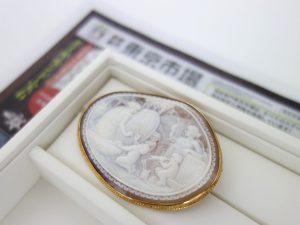 高崎市内 買取専門 東京市場 ドンキホーテ 高崎店 K18枠 カメオ ブローチ 買取しました。
