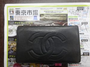 姶良市 買取専門 東京市場 姶良国道10号店 ブランド シャネル 二つ折り財布 買取しました。