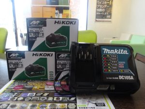 姶良市 買取専門 東京市場 姶良国道10号店 ハイコーキ 充電式バッテリー マキタ 充電器 買取しました