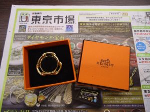 鹿児島市 買取専門 東京市場 国道225号宇宿店 ブランド エルメス スカーフリング 買取しました。