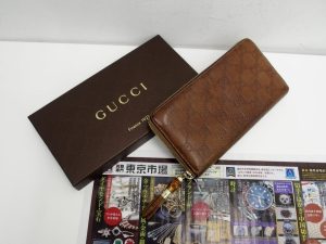 町田 相模原 買取専門 東京市場 町田駅前コビルナ店 ブランド グッチ シマ 長財布 買取しました。
