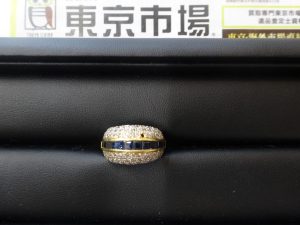 姶良市 買取専門 東京市場 姶良国道10号店 金 サファイアリング 買取しました。