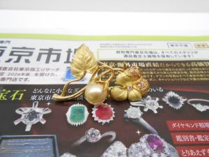 日立市内！買取専門 東京市場 メガドンキ 日立店 宝石 パール 金 ブローチ 買取しました。