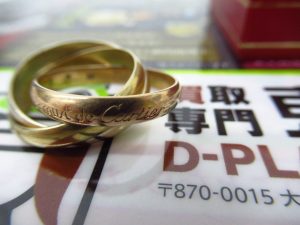 大分市 買取専門 東京市場 Dプラザ大分店 ブランド カルティエ トリニティ リング 買取しました。