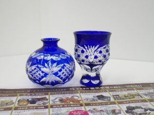 町田市 相模原 出張買取 買取専門 東京市場 町田駅前コビルナ店 工芸品 江戸切子 グラス 酒器 徳利 お猪口 買取しました。