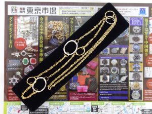 高崎市内 買取専門 東京市場 ドンキホーテ 高崎店 貴金属 K18 デザイン ネックレス 買取しました。