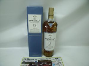 鹿児島市内 買取専門 東京市場 鹿児島中央店 洋酒 ウイスキー マッカラン 買取しました。