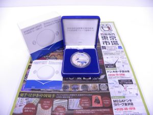 金沢市内 買取専門 東京市場 メガドンキラパーク金沢店 記念硬貨 新幹線鉄道開業50周年記念 千円銀貨幣 買取しました。