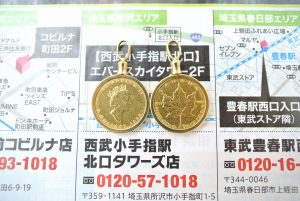 所沢 入間 狭山 日高 秩父 東村山 買取専門 東京市場 西武小手指駅北口タワーズ店 K24 金貨 メイプルリーフ金貨 買取しました。