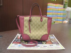 霧島市 買取専門 東京市場 ドンキホーテ霧島隼人店 ブランド グッチ 2WAYバッグ 買取しました。