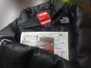 姶良市 買取専門 東京市場 姶良国道10号店 Supreme×THE NORTH FACEレザーダウンジャケット 買取しました。
