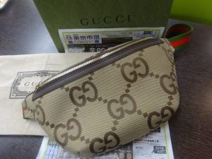 姶良市 買取専門 東京市場 姶良国道10号店 ブランド グッチ ベルトバッグ ジャンボGG 買取しました。