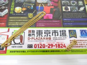 大分市 買取専門 東京市場 Dプラザ大分店 貴金属 K18 金 ネックレス アクセサリー 買取しました。