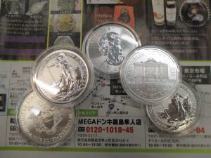 霧島市 買取専門 東京市場 ドンキホーテ霧島隼人店 貴金属 コイン 1オンス 銀貨 買取しました。
