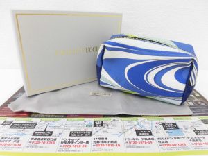 前橋市 高価買取 買取専門 東京市場 17号前橋元総社南小前店 ブランド エミリオプッチ ポーチ 買取しました。