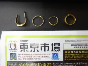 買取専門 東京市場 姶良国道10号店 貴金属 金 リング 買取しました。