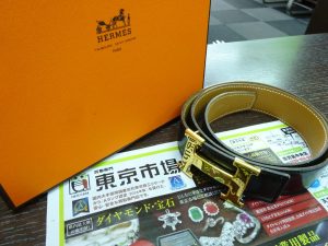 鹿児島市内 買取専門 東京市場 鹿児島中央店 ブランド エルメス ベルト 買取しました。