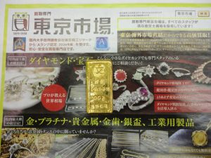 鹿児島市 買取専門 東京市場 国道225号宇宿店 貴金属 24金 インゴット 買取しました。